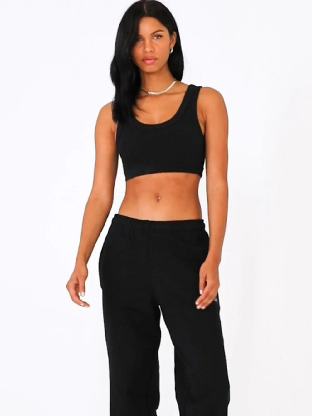 2 ALO Yoga Neon Green, black and white Ribbed Scoop-Back Wellness Sports Bras